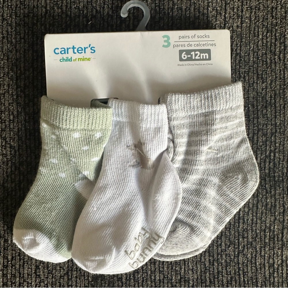 Carter’s baby bunny socks, 3 pairs